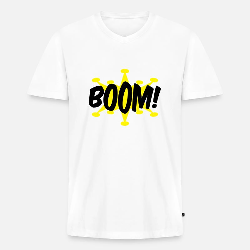 comic - Männer Premium Bio T-Shirt mit V-Ausschnitt - Weiß