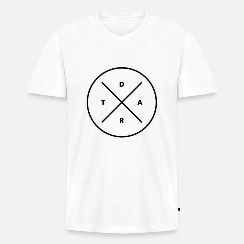 Hipster Dart - Männer Premium Bio T-Shirt mit V-Ausschnitt - Weiß