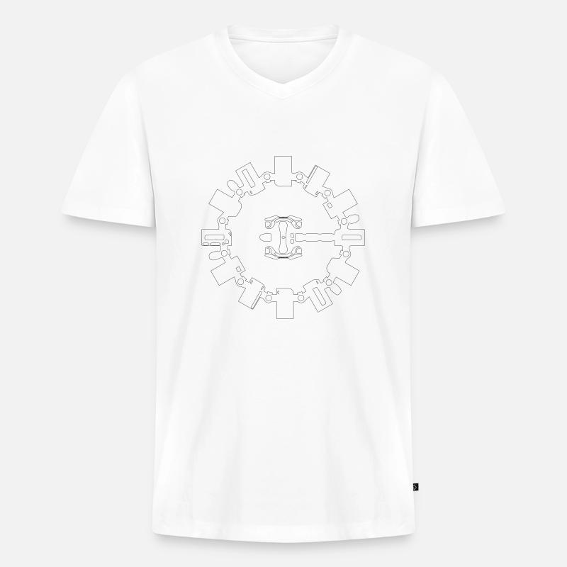 Interstellar_Endurance - Männer Premium Bio T-Shirt mit V-Ausschnitt - Weiß