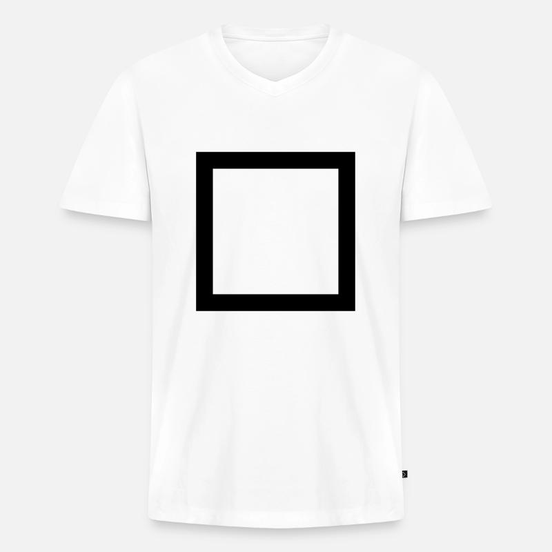 Quadrat - Männer Premium Bio T-Shirt mit V-Ausschnitt - Weiß