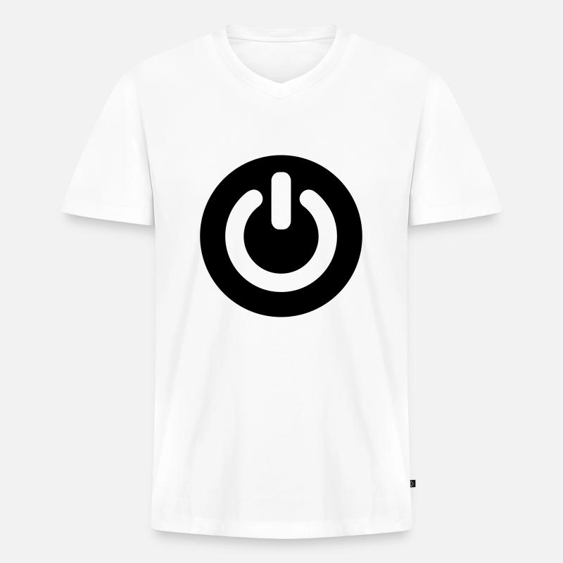 Power - Männer Premium Bio T-Shirt mit V-Ausschnitt - Weiß