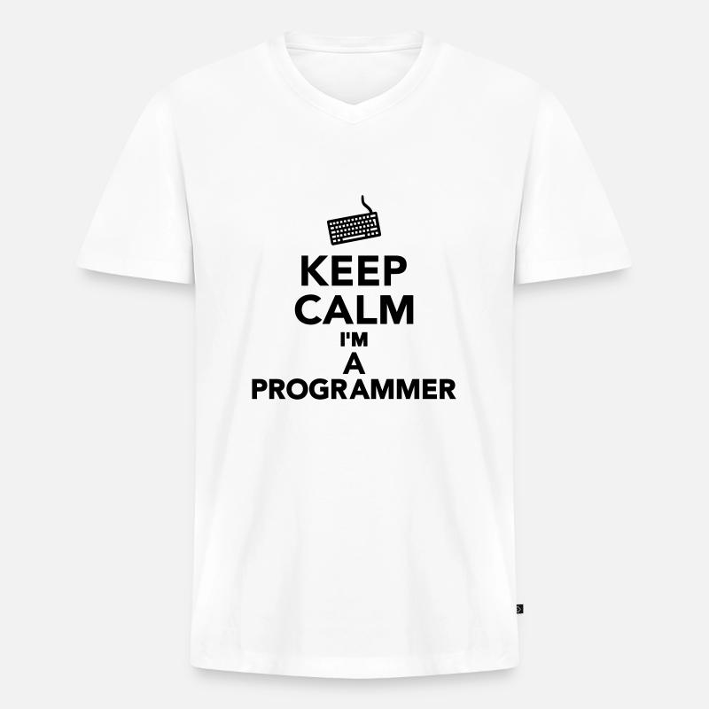 Programmierer - Männer Premium Bio T-Shirt mit V-Ausschnitt - Weiß