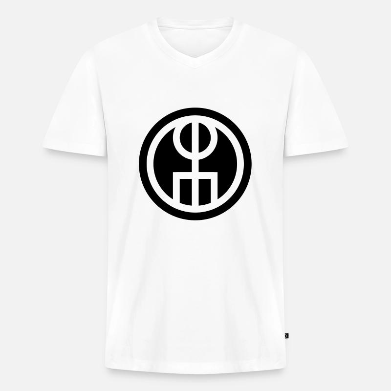 Galdrastafir, Isländisch Binde Rune, Love - Männer Premium Bio T-Shirt mit V-Ausschnitt - Weiß