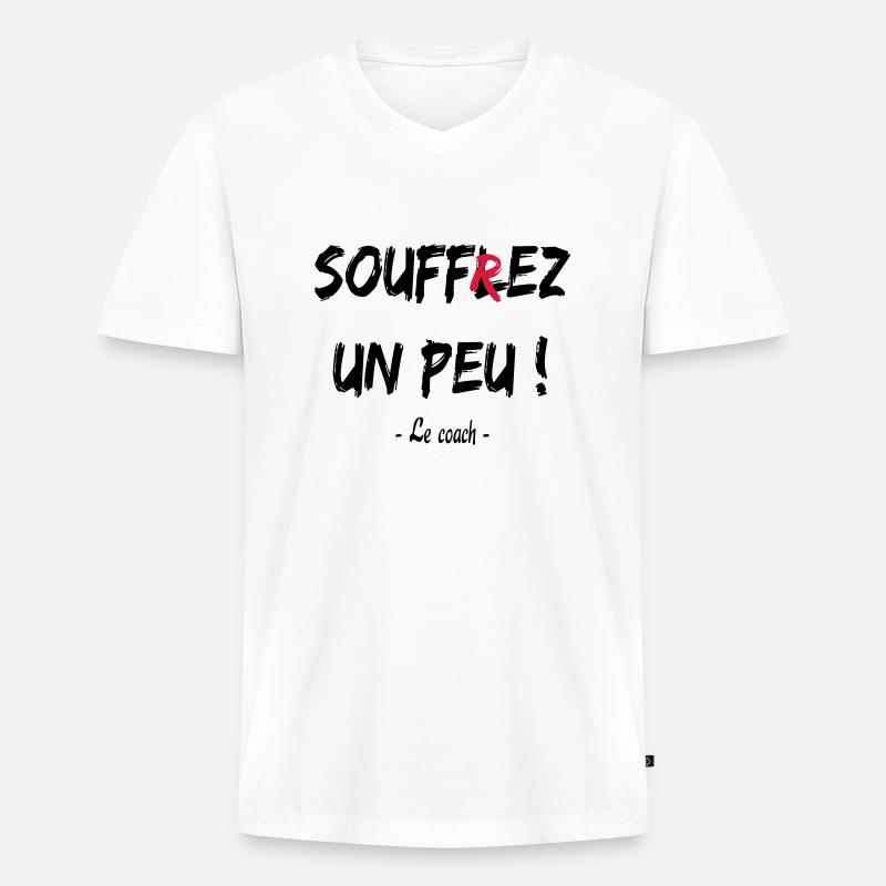 Soufflez un peu - Männer Premium Bio T-Shirt mit V-Ausschnitt - Weiß