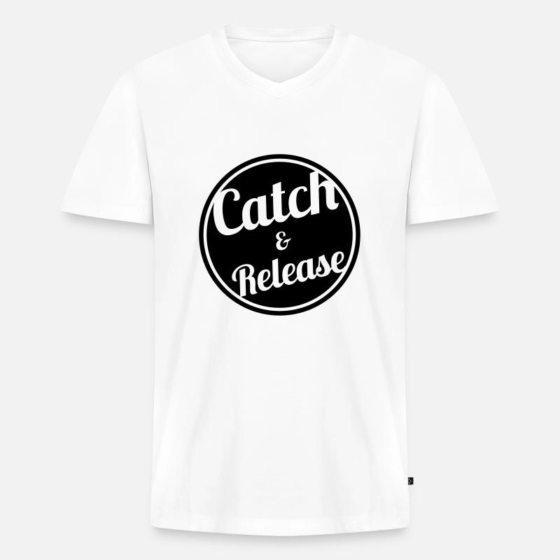 Catch & Release - Männer Premium Bio T-Shirt mit V-Ausschnitt - Weiß