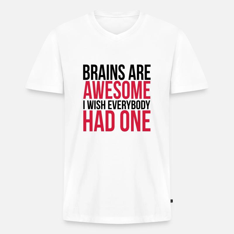 Funny - Männer Premium Bio T-Shirt mit V-Ausschnitt - Weiß