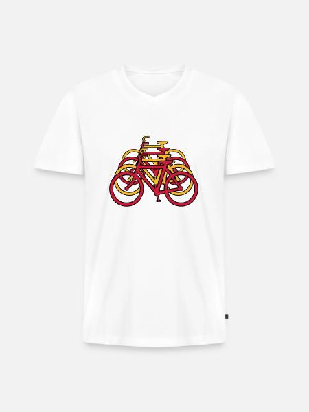 Bicycle art - Men's Premium Organic T-shirt with V-neck - white