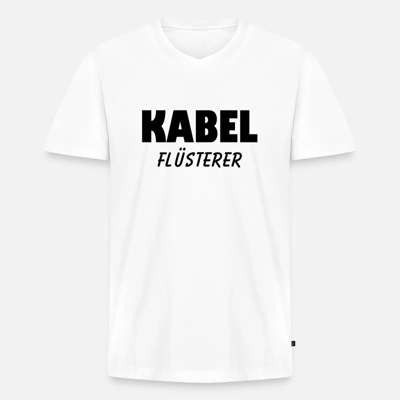 kabel flüsterer - Männer Premium Bio T-Shirt mit V-Ausschnitt - Weiß