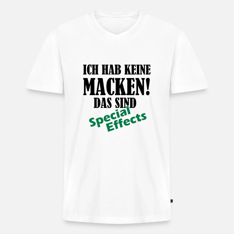 keine_macken_02 - Männer Premium Bio T-Shirt mit V-Ausschnitt - Weiß