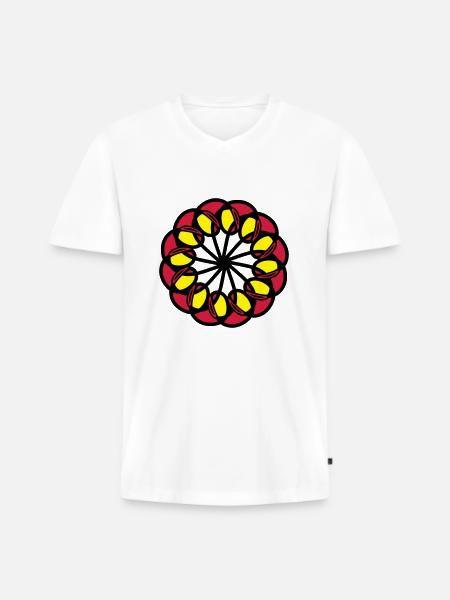 mandala - Männer Premium Bio T-Shirt mit V-Ausschnitt - Weiß