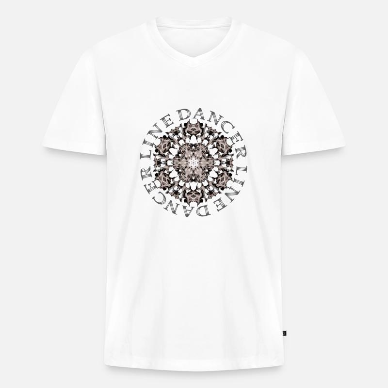 kl_linedance42b - Männer Premium Bio T-Shirt mit V-Ausschnitt - Weiß