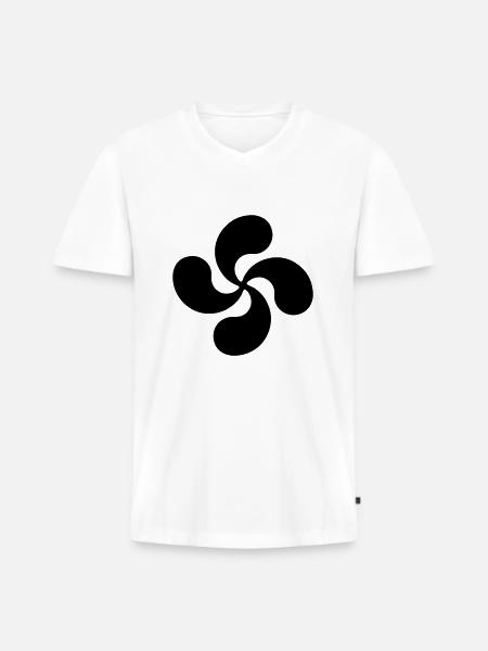 Croix Basque design 1 - T-shirt encolure en V Premium bio Homme - blanc