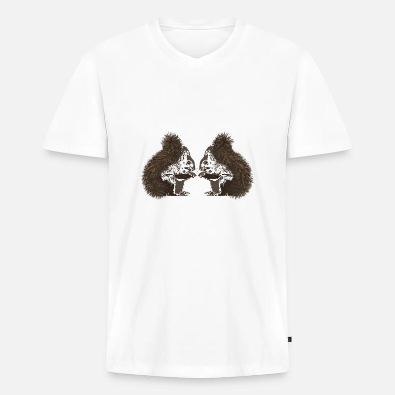 Eichhörnchen, Eichhörnchen - Männer Premium Bio T-Shirt mit V-Ausschnitt - Weiß