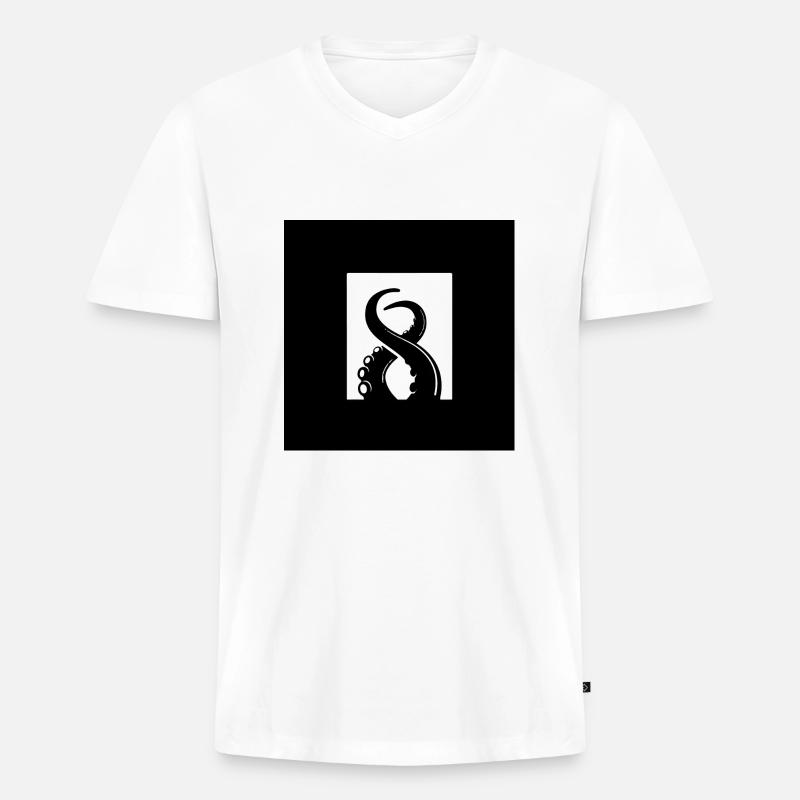 INFINITY TENTACLE - Männer Premium Bio T-Shirt mit V-Ausschnitt - Weiß