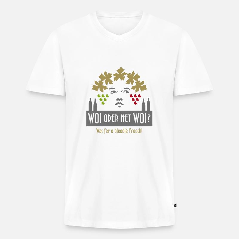 Woi oder net woi - Männer Premium Bio T-Shirt mit V-Ausschnitt - Weiß