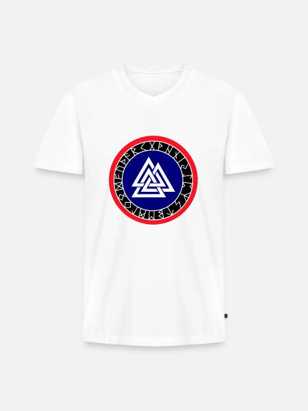Viking Compass Wotan - Men's Premium Organic T-shirt with V-neck - white