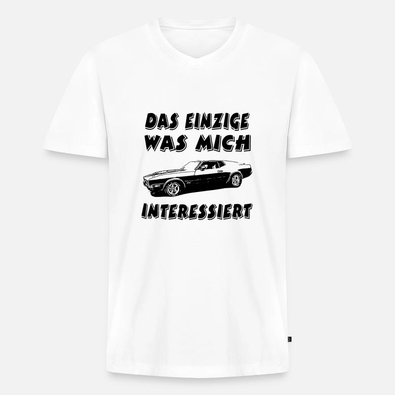 Auto - Männer Premium Bio T-Shirt mit V-Ausschnitt - Weiß