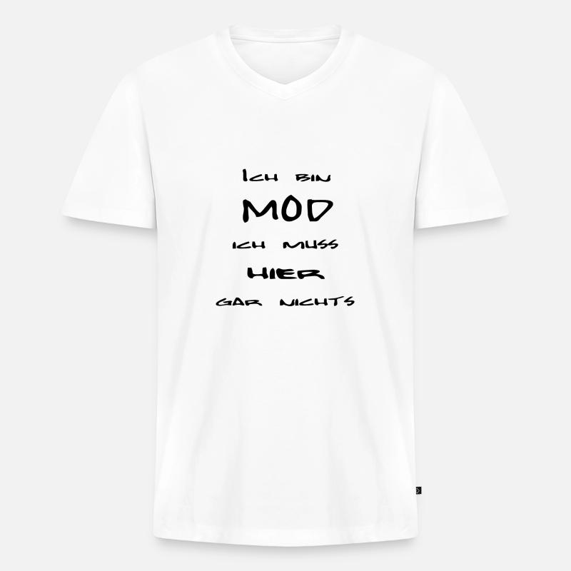 Ich bin Mod - Männer Premium Bio T-Shirt mit V-Ausschnitt - Weiß