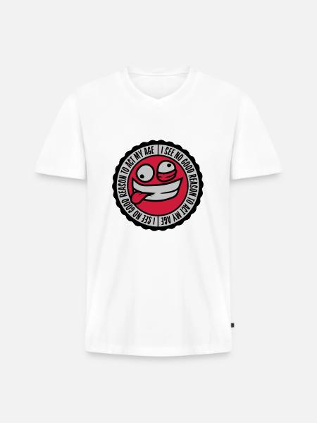 to act my age - Men's Premium Organic T-shirt with V-neck - white