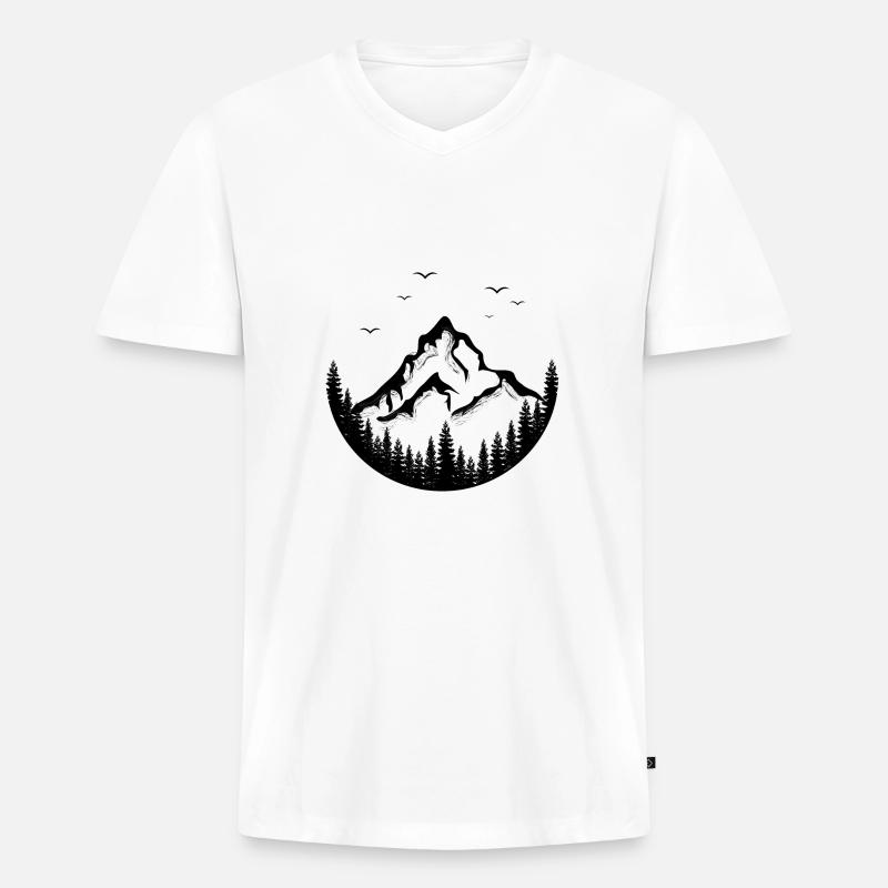Abmelden Go Explore - Männer Premium Bio T-Shirt mit V-Ausschnitt - Weiß