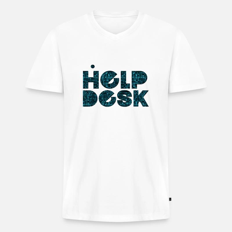 Helpdesk IT-Support-Geek Computer-Computer-Geek - Männer Premium Bio T-Shirt mit V-Ausschnitt - Weiß