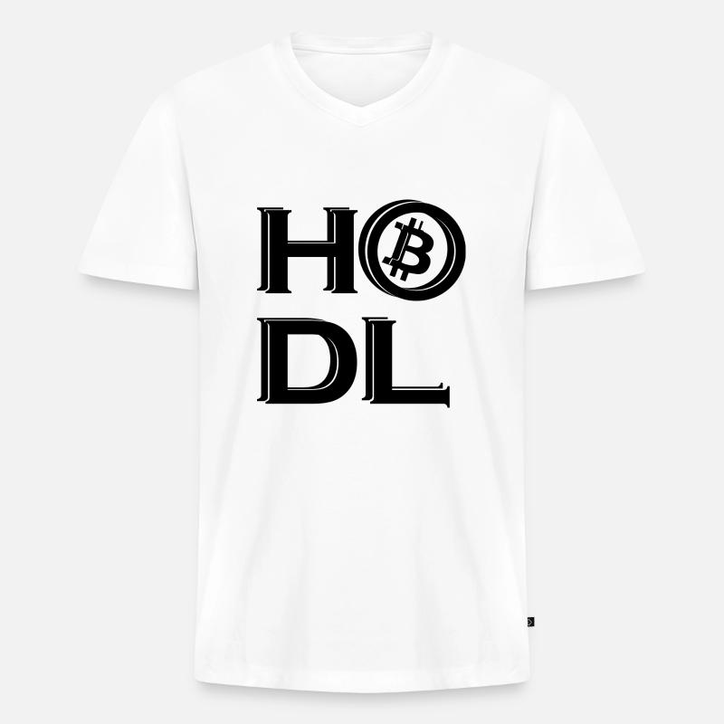 Crypto Bitcoin Trading - Männer Premium Bio T-Shirt mit V-Ausschnitt - Weiß