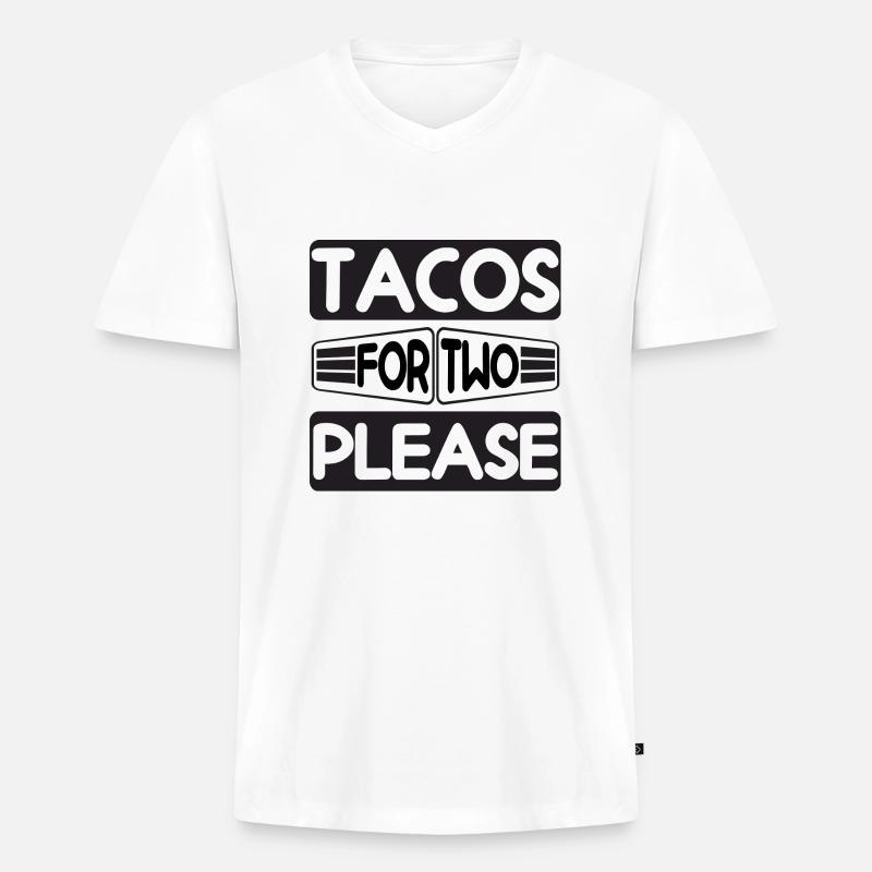 Tacos for Two please - Männer Premium Bio T-Shirt mit V-Ausschnitt - Weiß