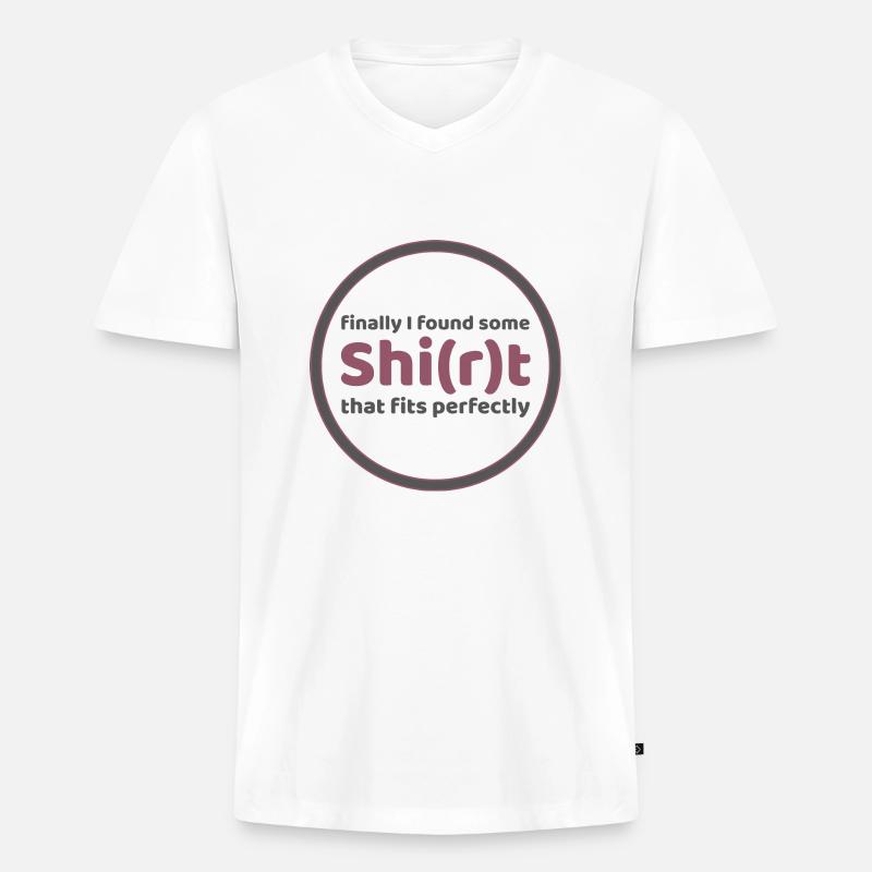 finally - Männer Premium Bio T-Shirt mit V-Ausschnitt - Weiß