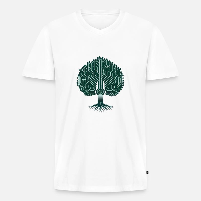 Wikingerbaum des Lebens - Männer Premium Bio T-Shirt mit V-Ausschnitt - Weiß