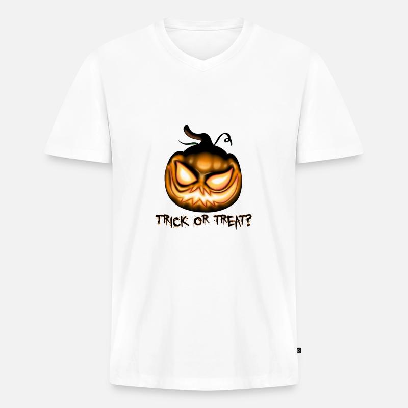 Süßes oder Saures - Männer Premium Bio T-Shirt mit V-Ausschnitt - Weiß