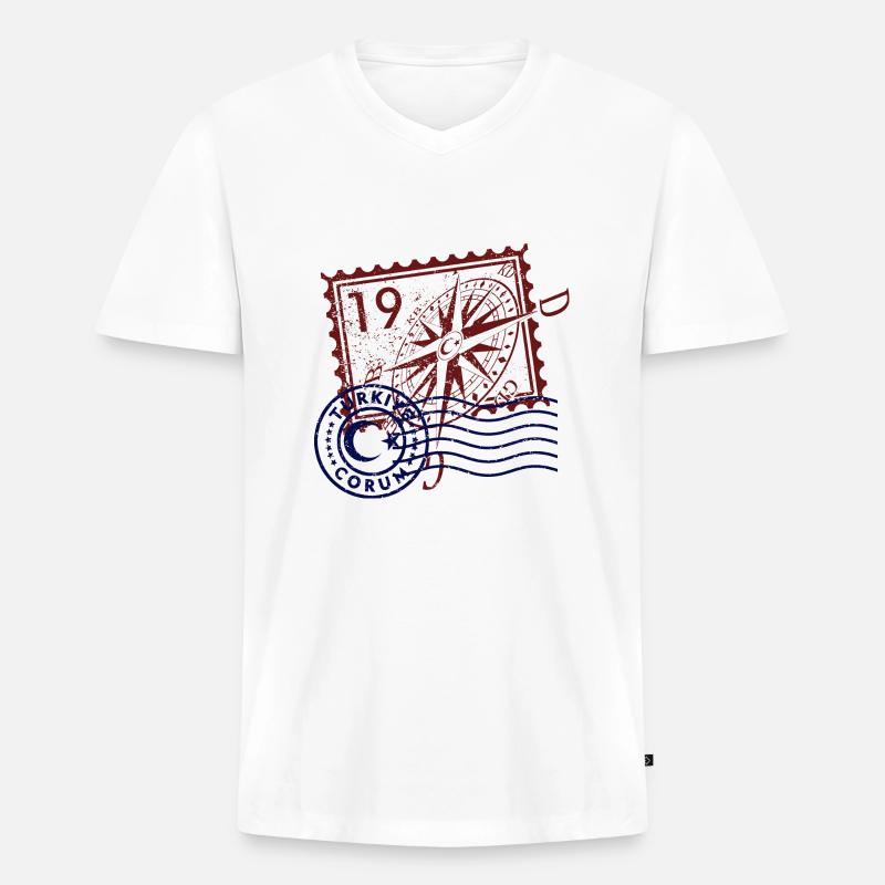 Çorum - Männer Premium Bio T-Shirt mit V-Ausschnitt - Weiß