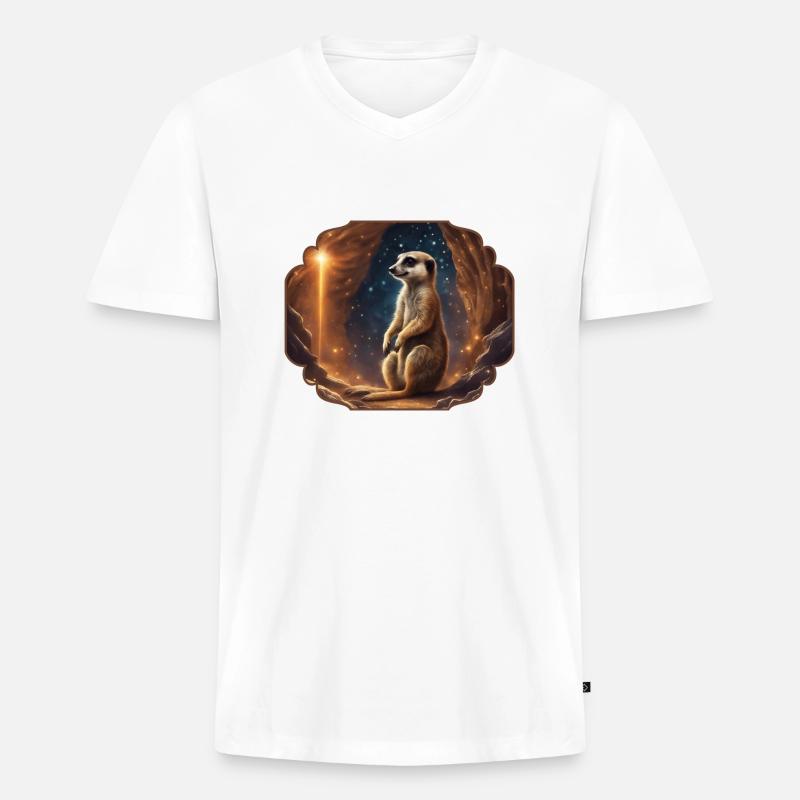 Erdmännchen und Hoffnung 2 - Männer Premium Bio T-Shirt mit V-Ausschnitt - Weiß