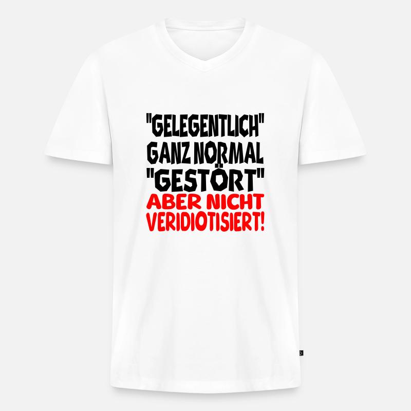 gelegentlich gestört - Männer Premium Bio T-Shirt mit V-Ausschnitt - Weiß