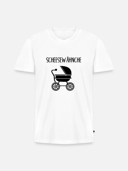 Scheesewähnche - Männer Premium Bio T-Shirt mit V-Ausschnitt - Weiß