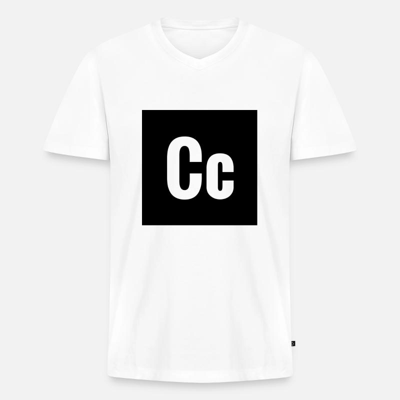 Buchstabe C square - Männer Premium Bio T-Shirt mit V-Ausschnitt - Weiß