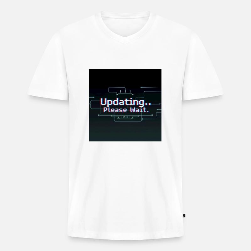 Glitch Update Ladebildschirm - Männer Premium Bio T-Shirt mit V-Ausschnitt - Weiß