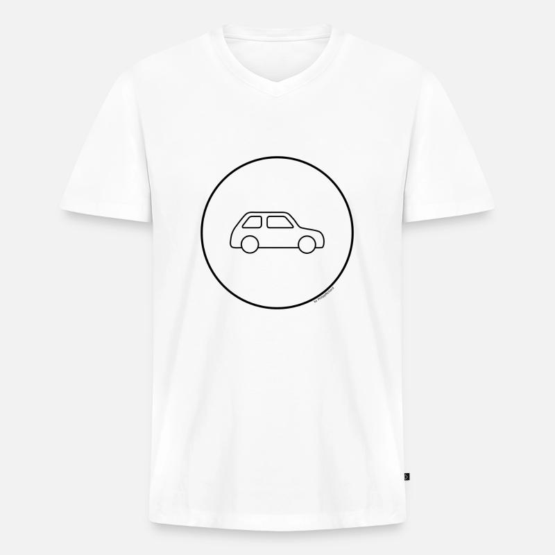 einfach ein Auto - Männer Premium Bio T-Shirt mit V-Ausschnitt - Weiß
