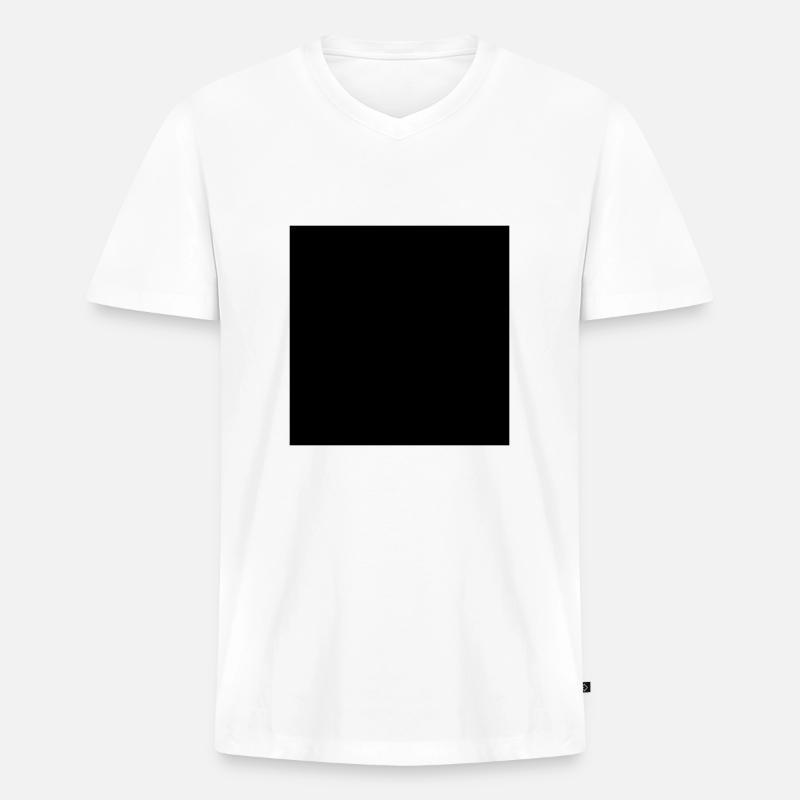 Quadrat - Männer Premium Bio T-Shirt mit V-Ausschnitt - Weiß