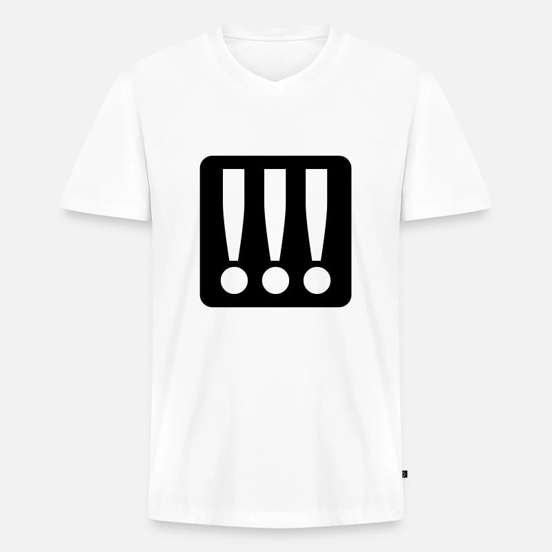 Drei Ausrufezeichen - Männer Premium Bio T-Shirt mit V-Ausschnitt - Weiß