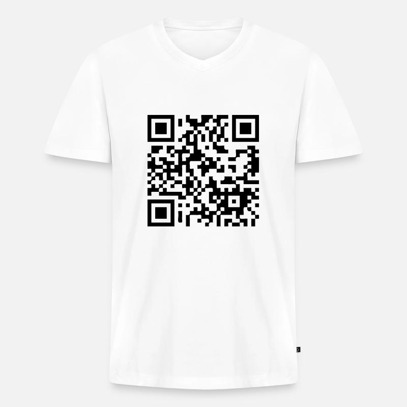 barcode3d - Männer Premium Bio T-Shirt mit V-Ausschnitt - Weiß