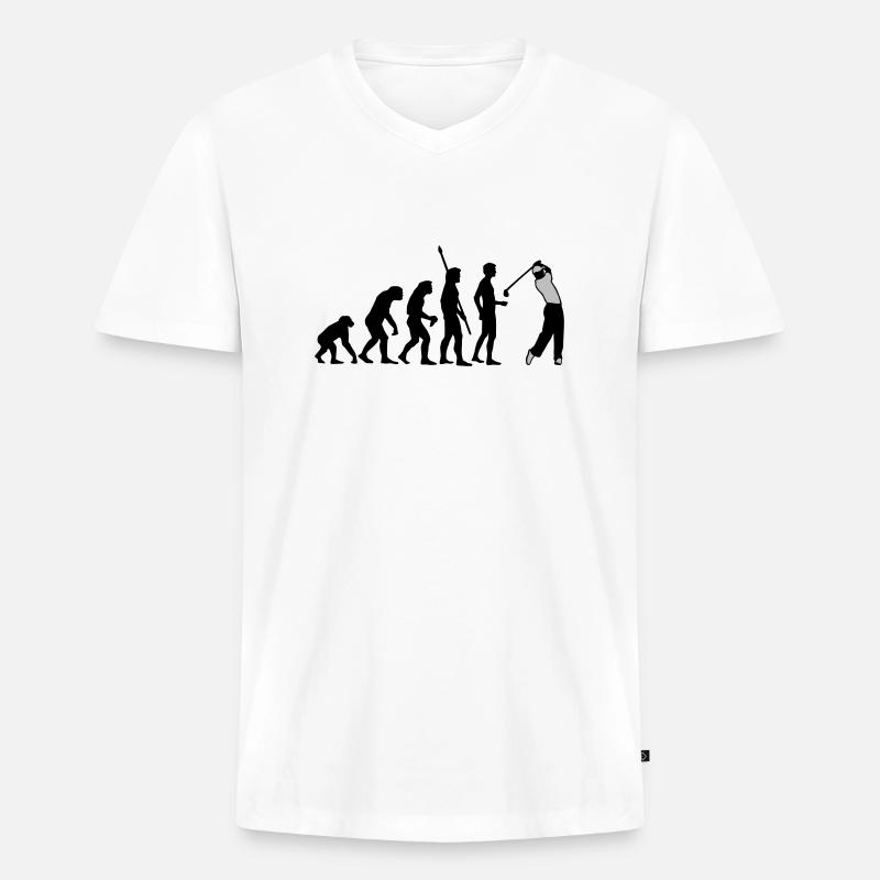 evolution_golf_b_2c - T-shirt encolure en V Premium bio Homme - blanc