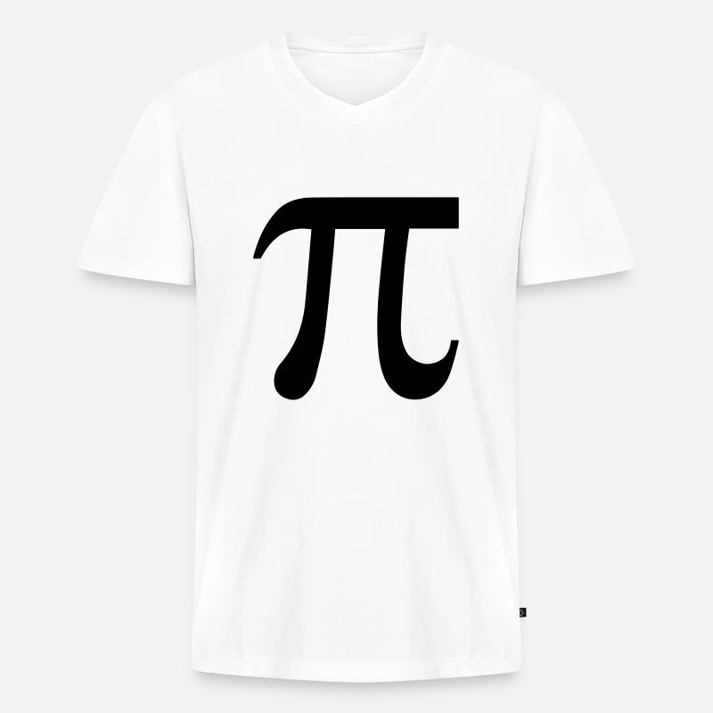 Pi - Männer Premium Bio T-Shirt mit V-Ausschnitt - Weiß