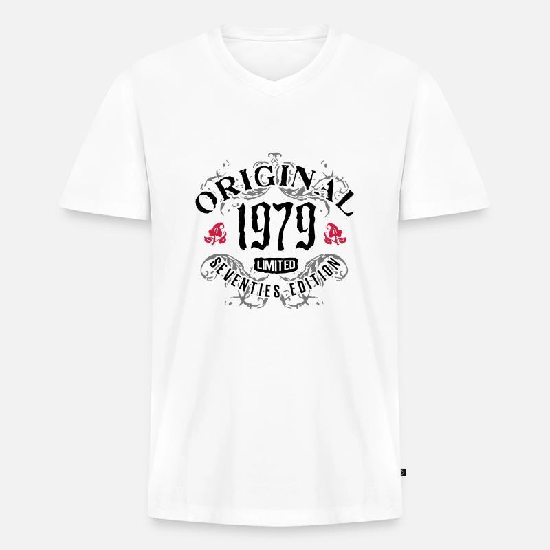 Goth 1979 - Männer Premium Bio T-Shirt mit V-Ausschnitt - Weiß