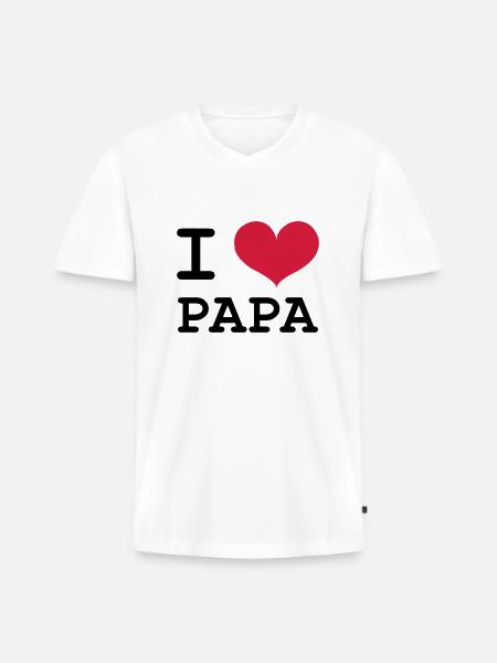 I Love Dad! - Men's Premium Organic T-shirt with V-neck - white