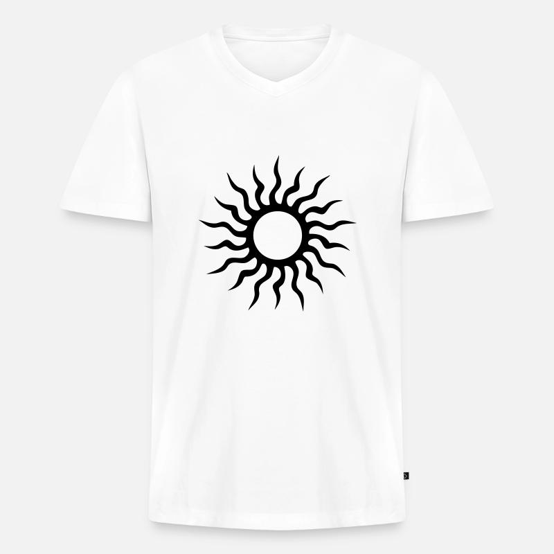 Tattoo - Männer Premium Bio T-Shirt mit V-Ausschnitt - Weiß