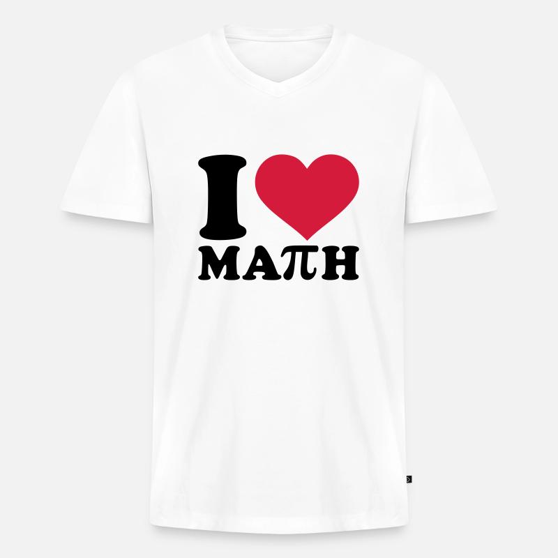 Mathe - Männer Premium Bio T-Shirt mit V-Ausschnitt - Weiß