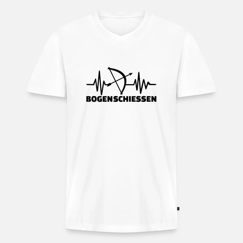 Bogenschießen - Männer Premium Bio T-Shirt mit V-Ausschnitt - Weiß