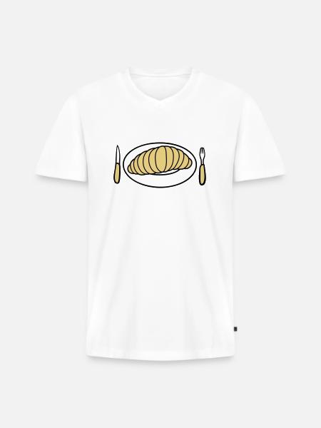 Huge disgusting larva - Men's Premium Organic T-shirt with V-neck - white