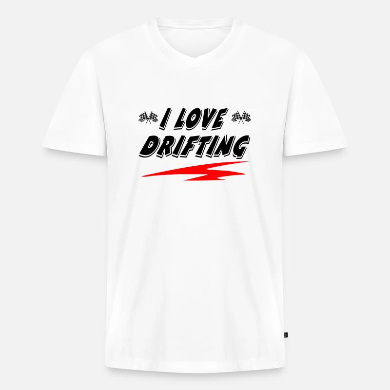 Auto - Männer Premium Bio T-Shirt mit V-Ausschnitt - Weiß