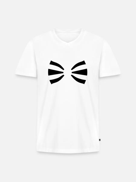 Binden - Männer Premium Bio T-Shirt mit V-Ausschnitt - Weiß